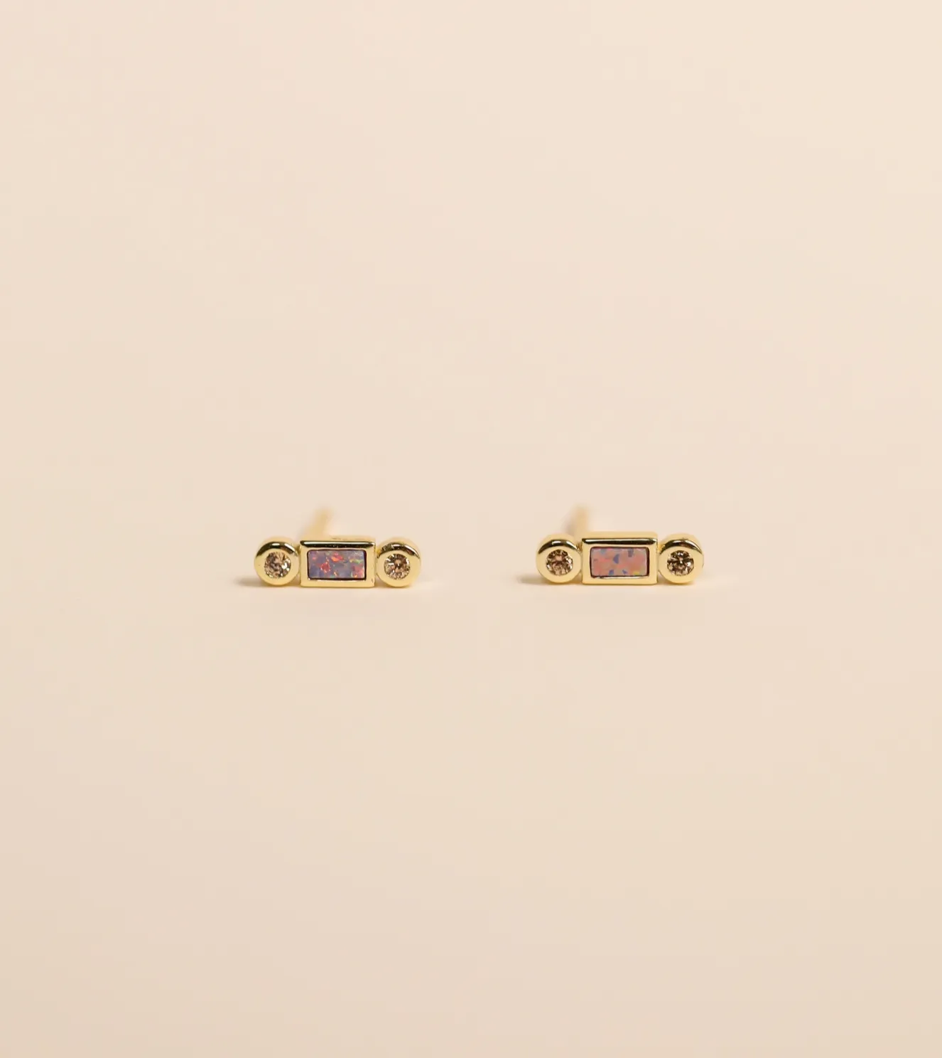 Bar Opal Stud Earrings
