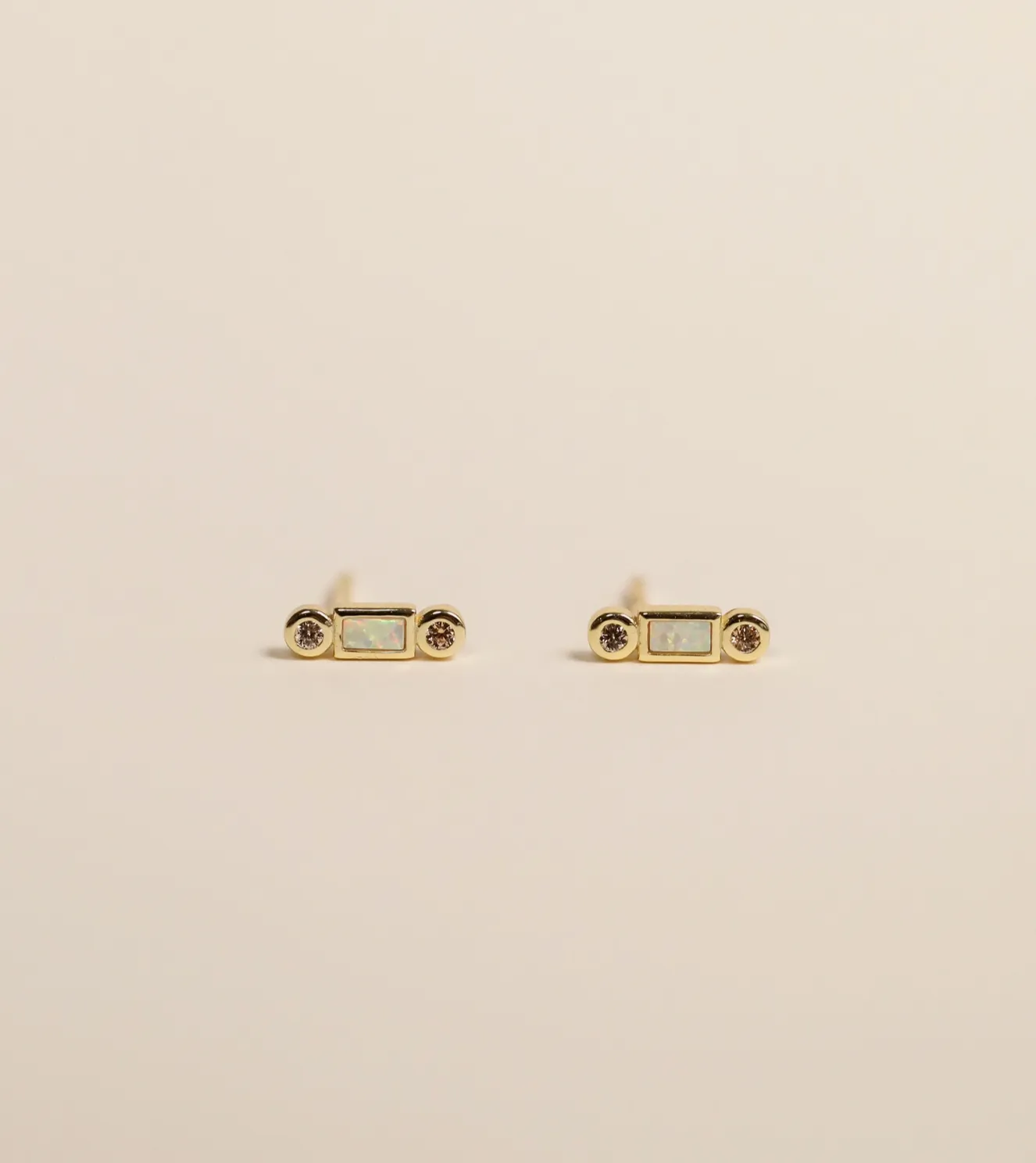 Bar Opal Stud Earrings