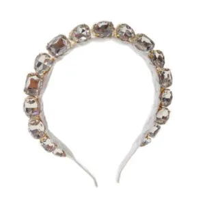 Bari Lynn Standing Multi Jewel Headband - White / Clear