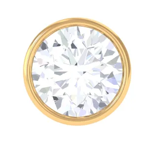 Bezel Set Round Moissanite Earring for Tragus Piercing