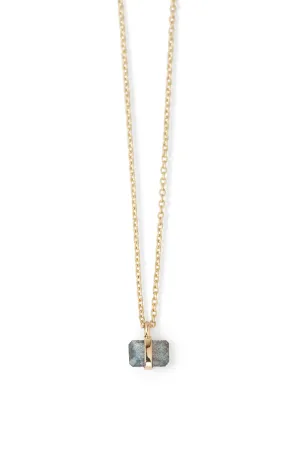 Bezel Wrapped Labradorite Necklace