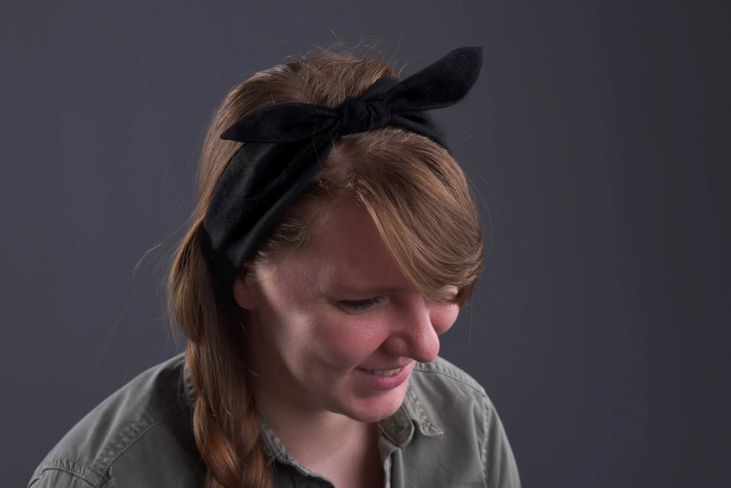Black Linen Headband
