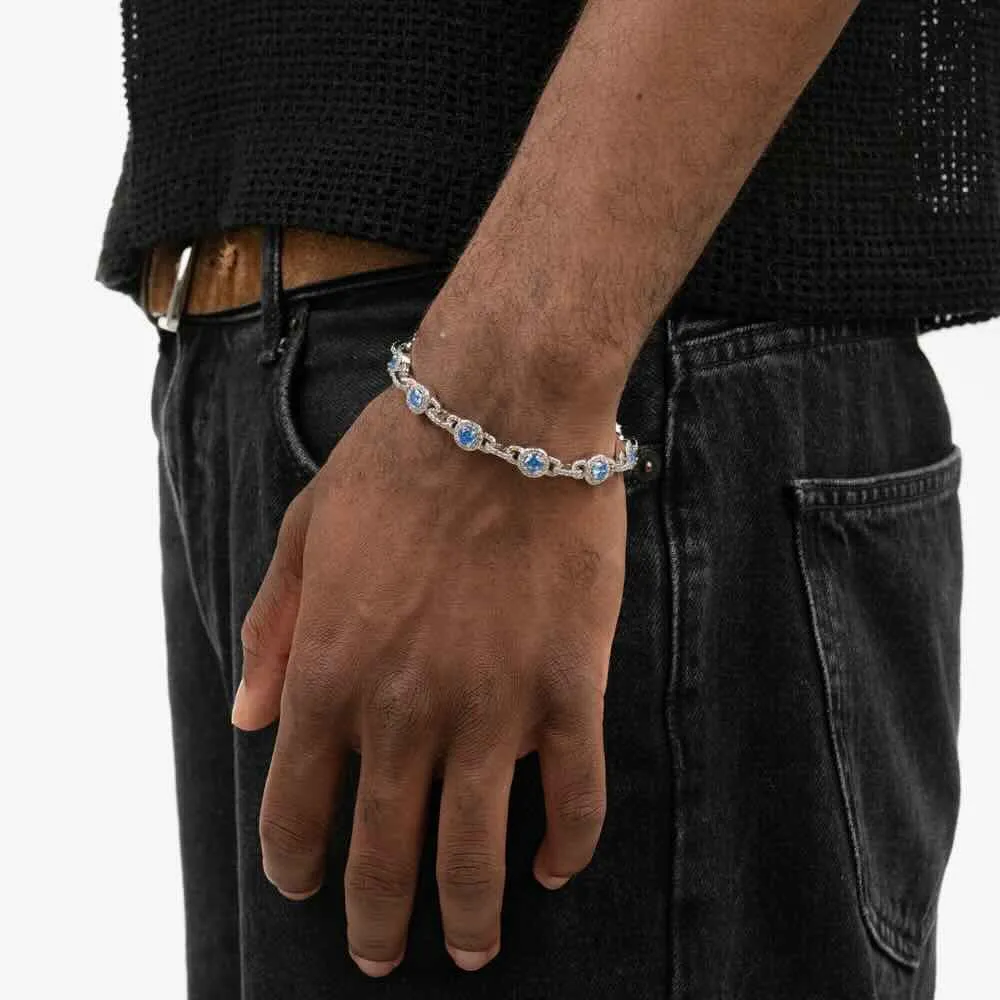 Blue Halo Moissanite Bracelet
