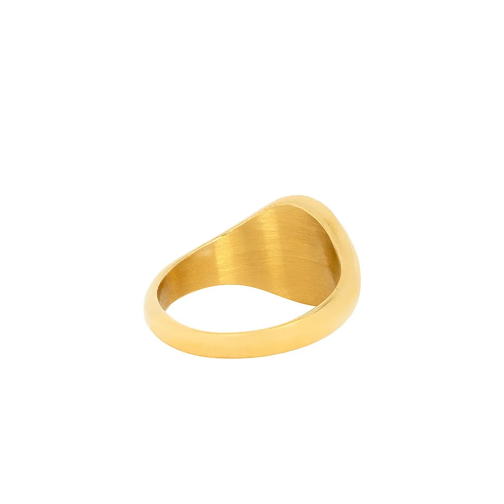 Blue Lapis Lazuli Signet Ring - Gold