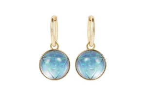Blue Shakti/Shiva Carved Drop Earrings