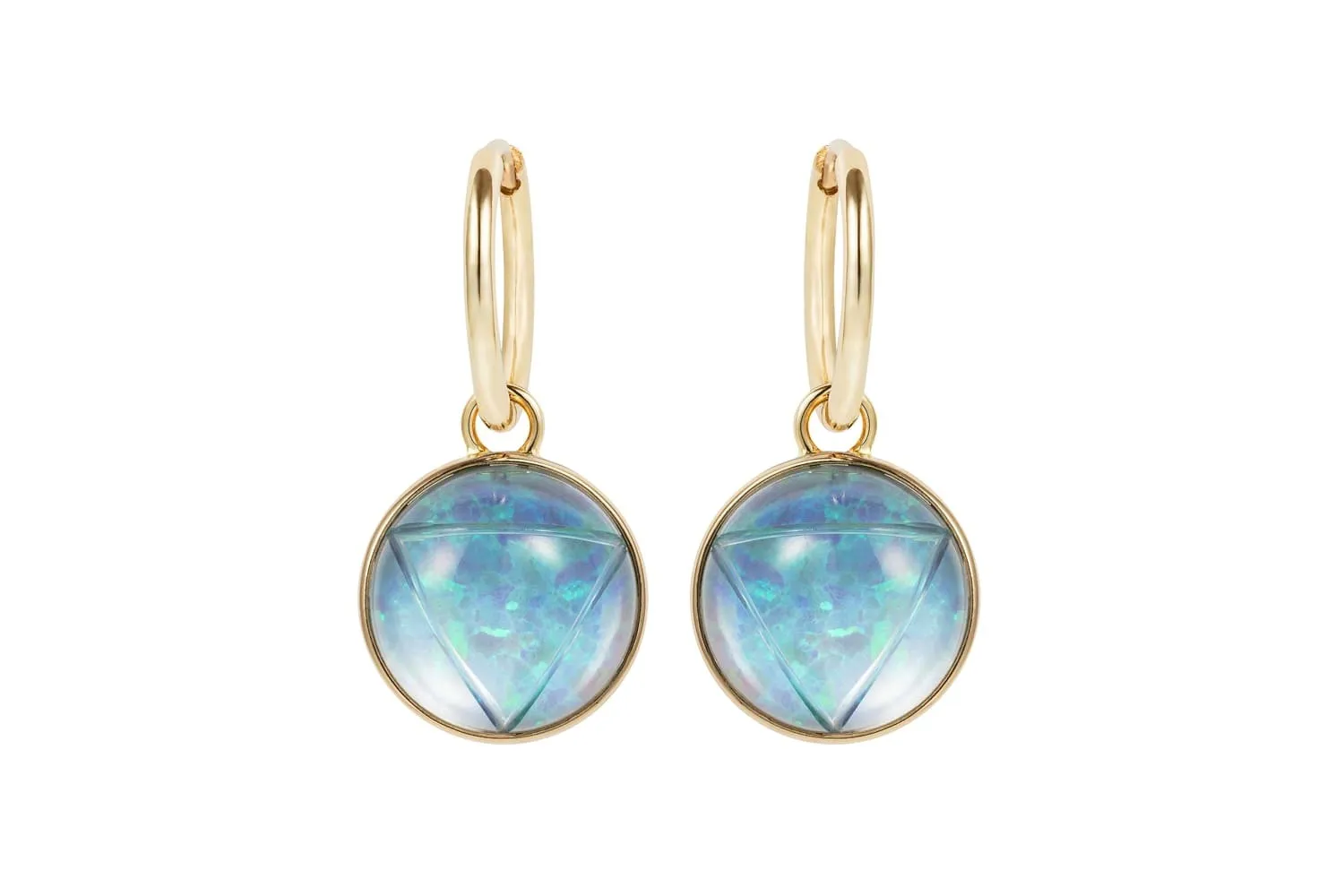 Blue Shakti/Shiva Carved Drop Earrings