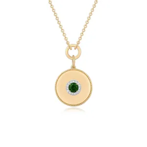 BROOKLYN PERIDOT STONE DISC NECKLACE