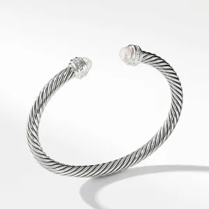 Cable Classic Bracelet with Pearl and Diamonds