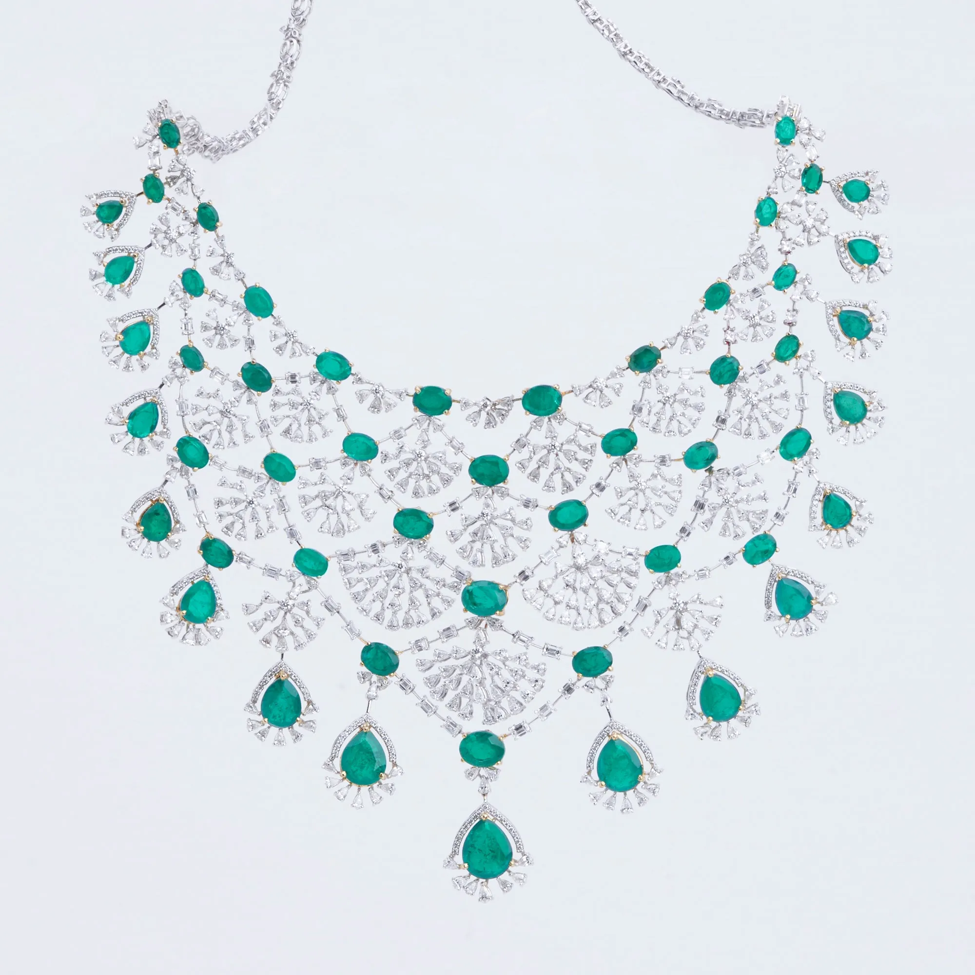 Cascading Diamond Necklace Set