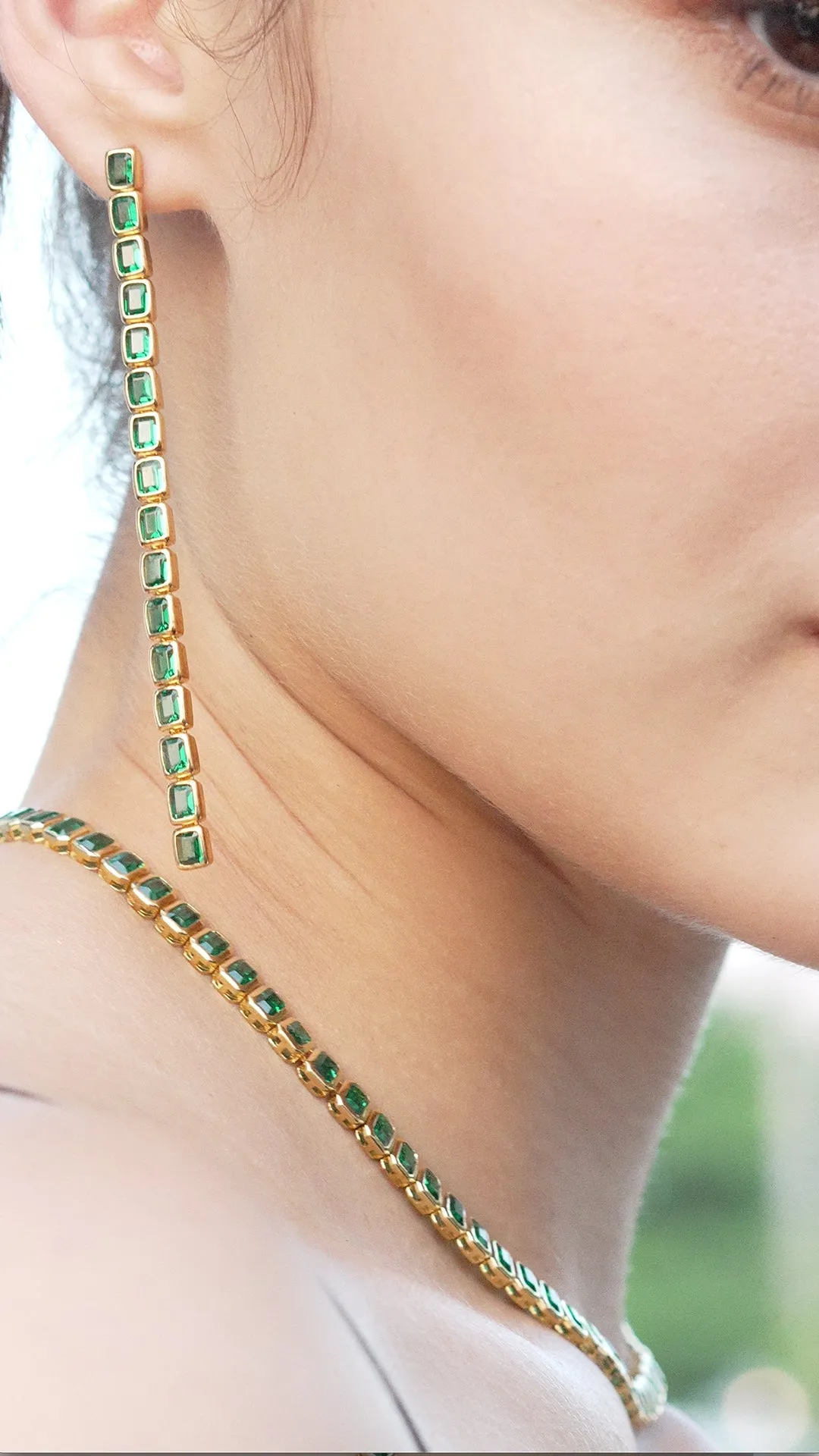 Cassidy Necklace Emerald 18K Gold Vermeil
