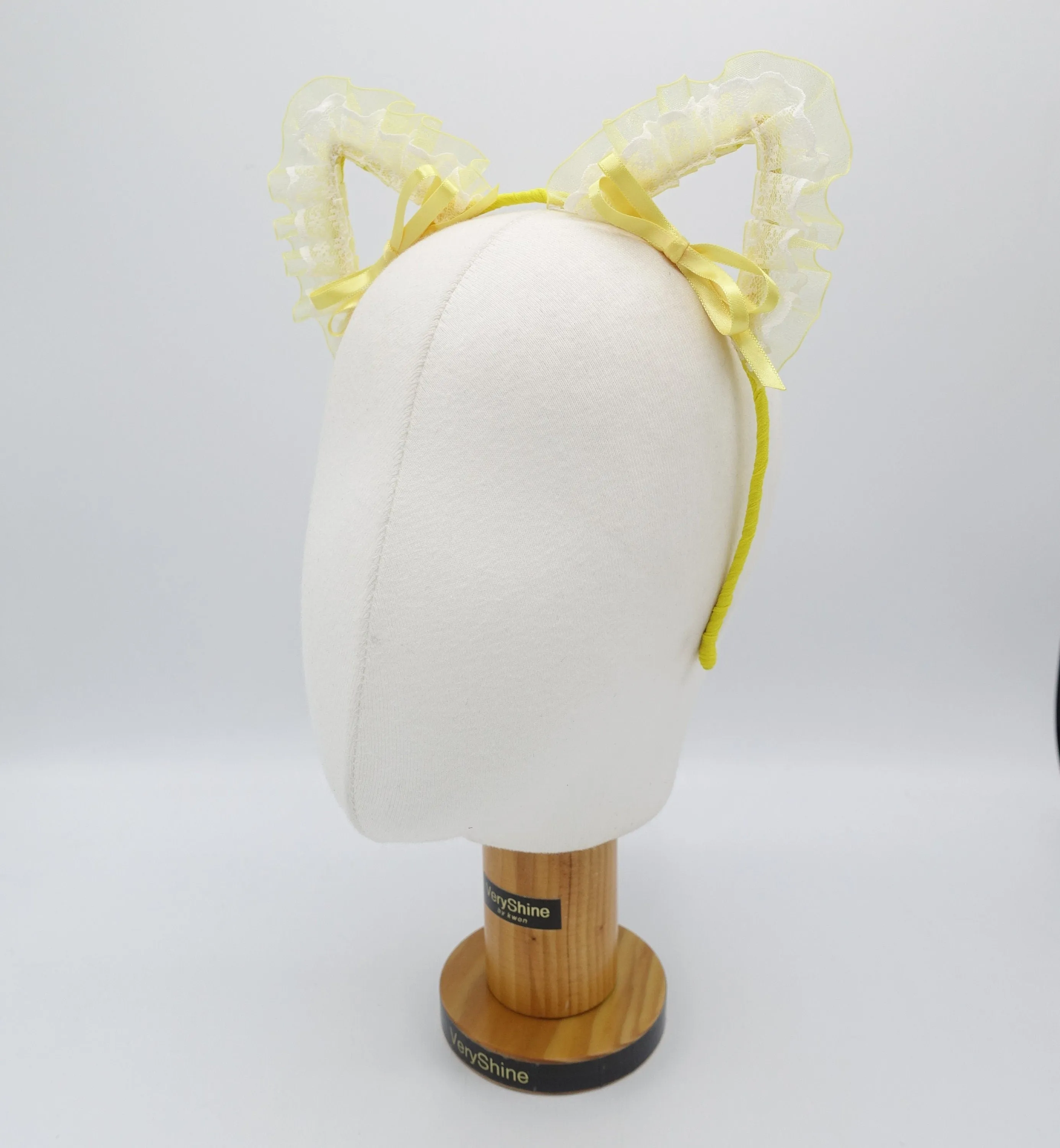 cat ear headband organza lace wrap event headband