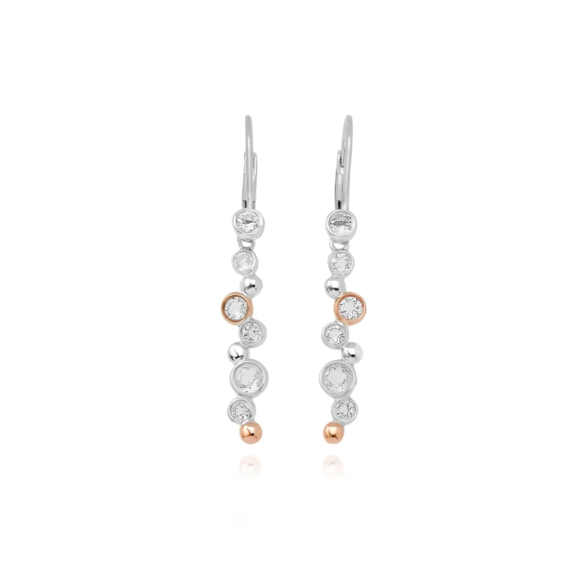 Celebration Drop Earrings - Silver/Rose - 3SME2