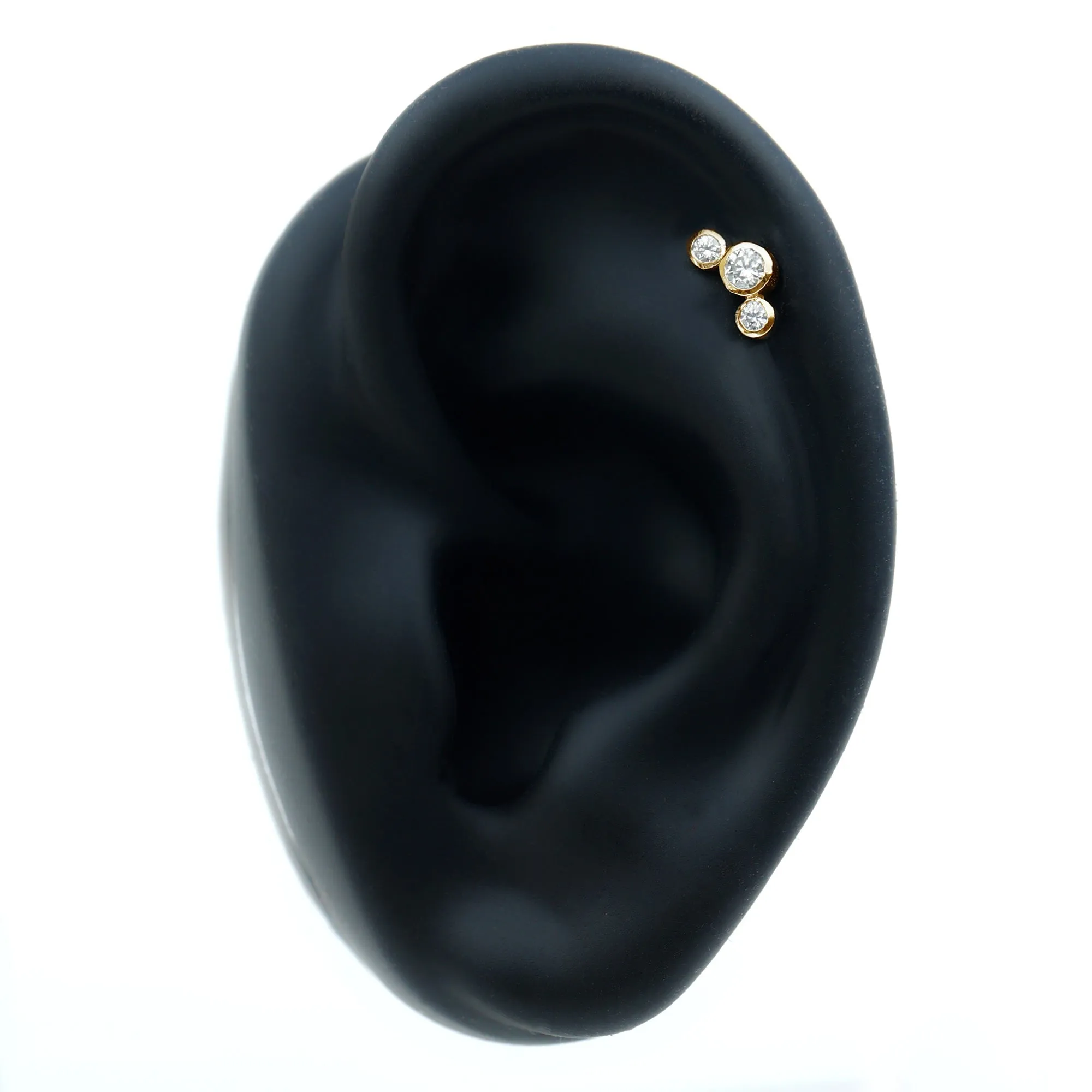 Certified Moissanite Three Stone Crawler Helix Earring