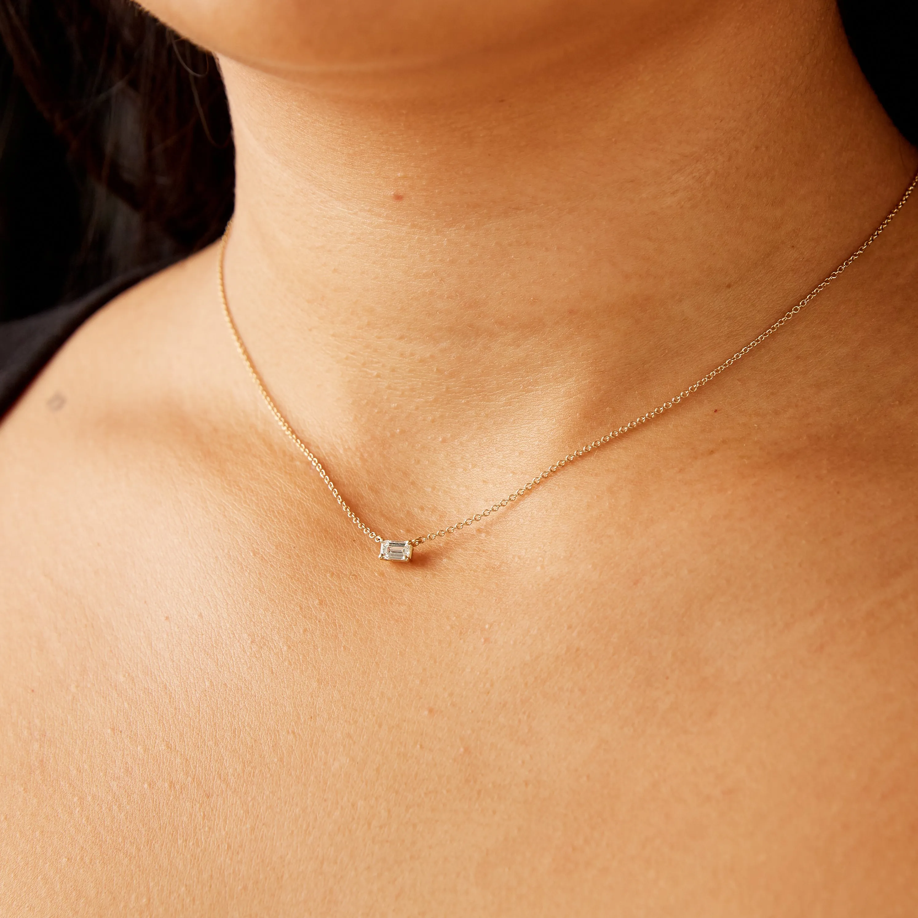 Chloe Necklace - Emerald Cut Diamond