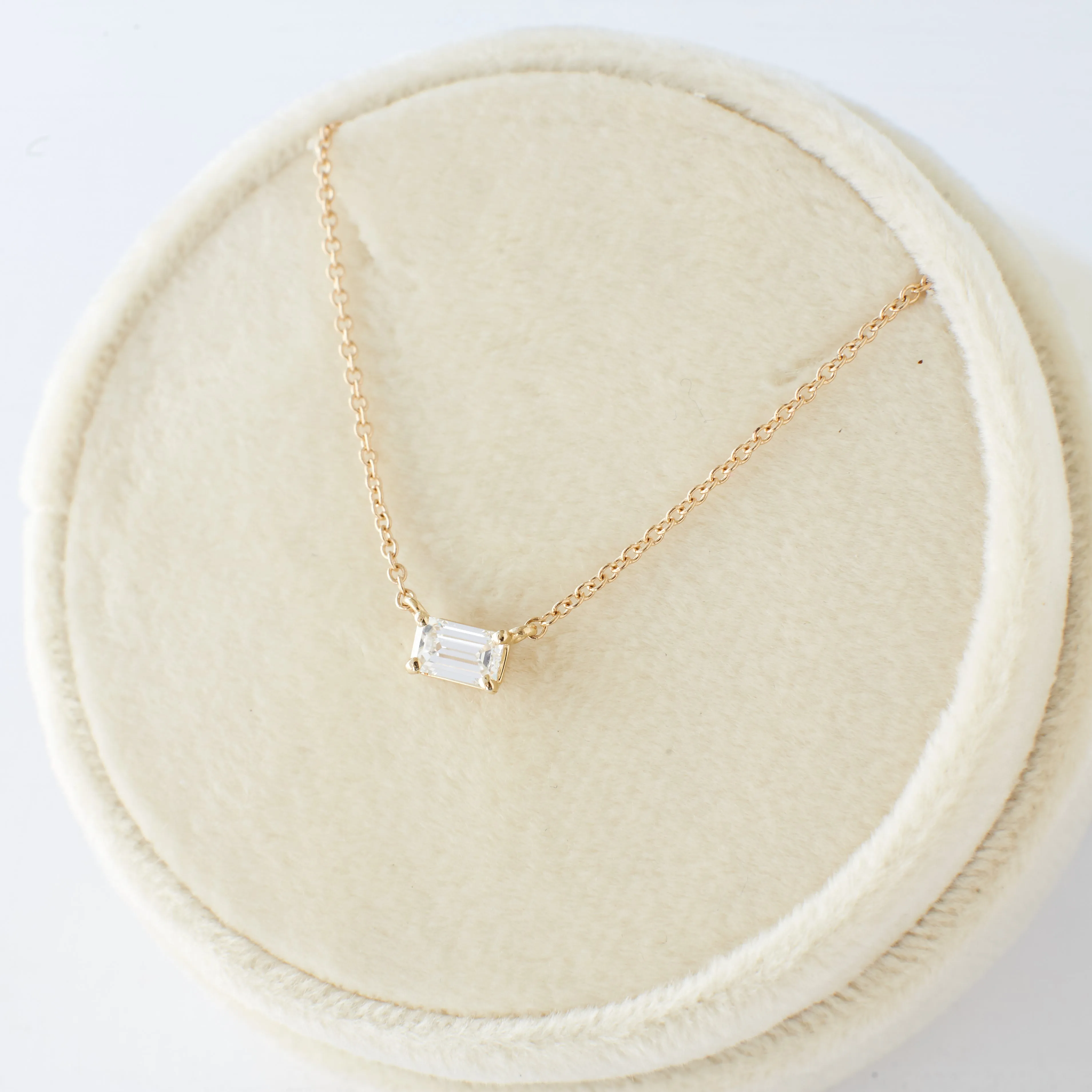 Chloe Necklace - Emerald Cut Diamond