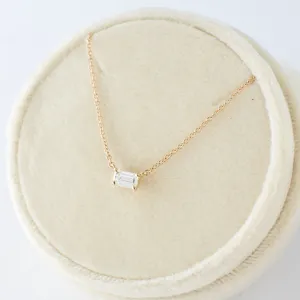 Chloe Necklace - Emerald Cut Diamond