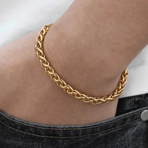 Classy Men Gold-Toned Chain Bracelet