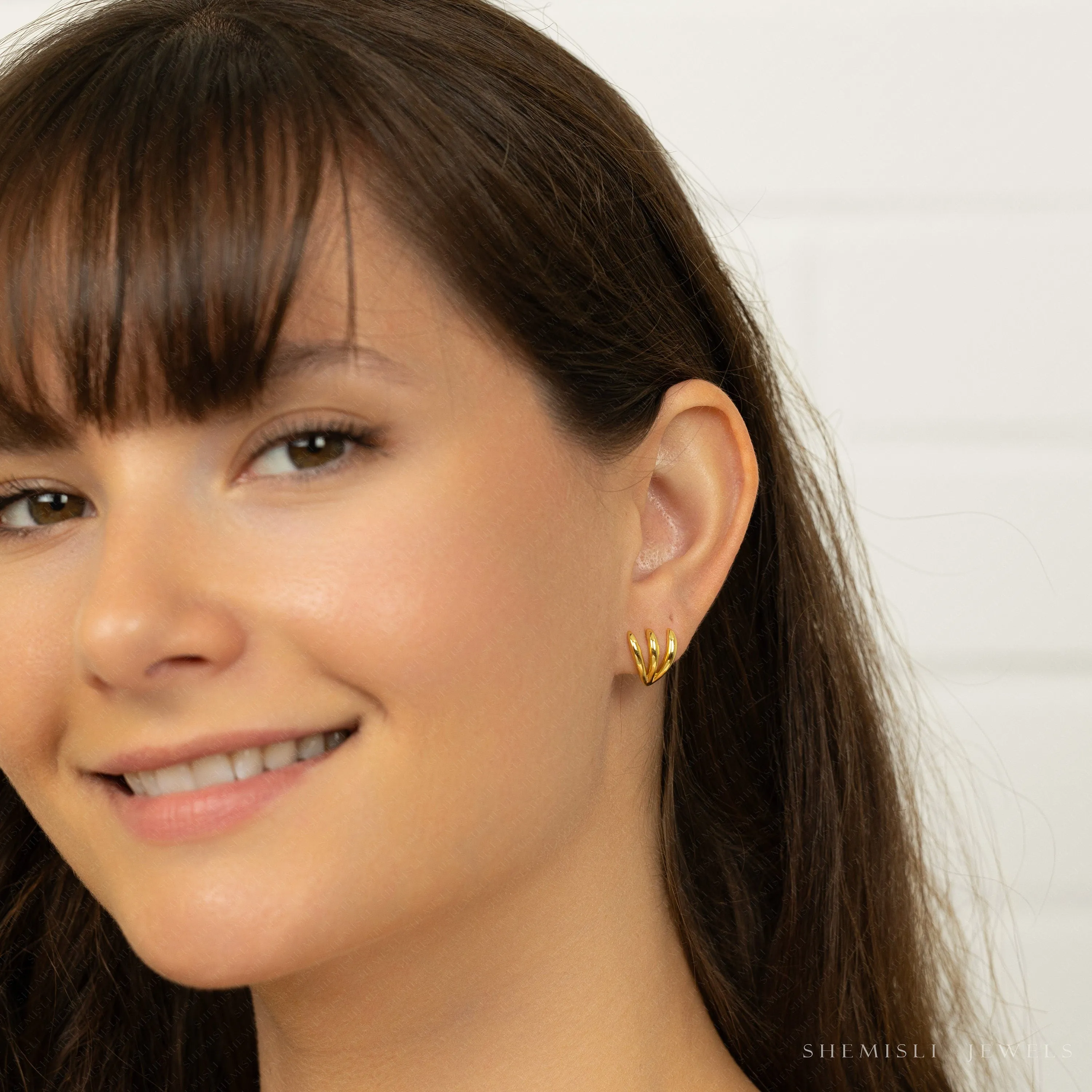 Claw Shape Studs Earrings, Unisex, Gold, Silver SHEMISLI - SS852