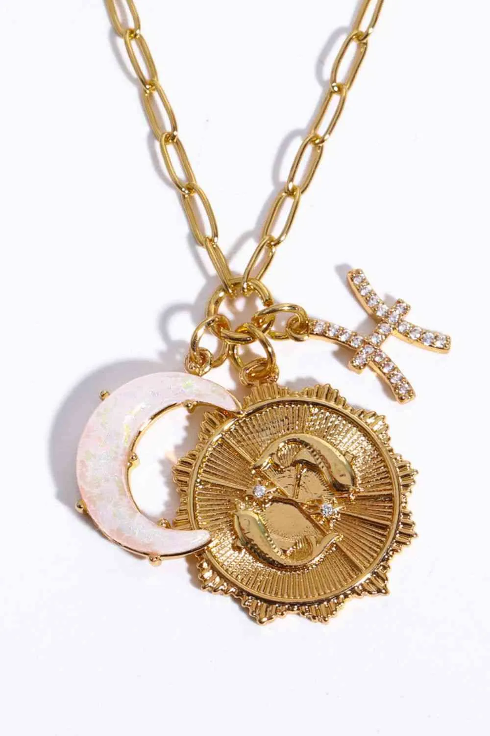 Constellation and Moon Pendant Copper Necklace