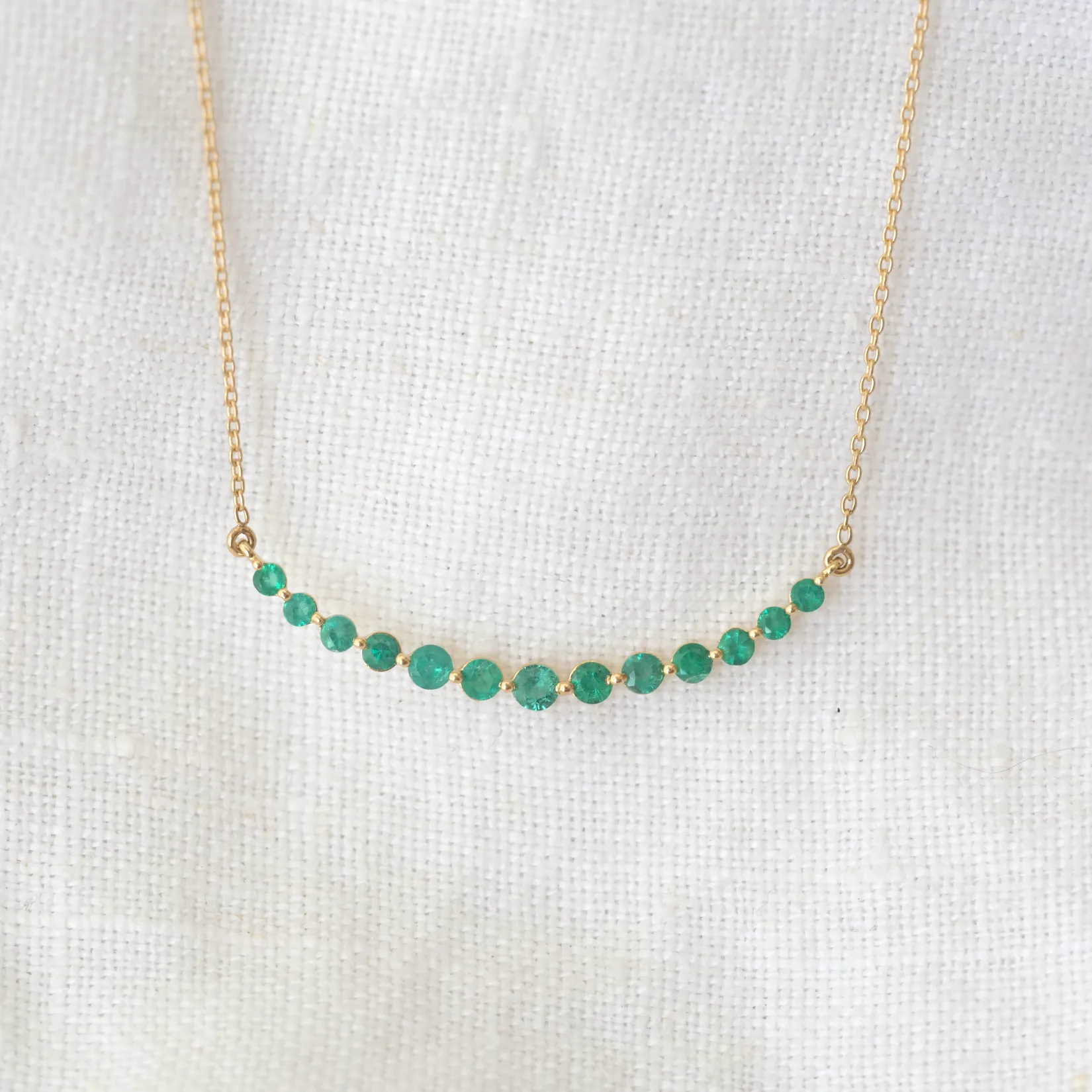 Crescent Emerald Necklace