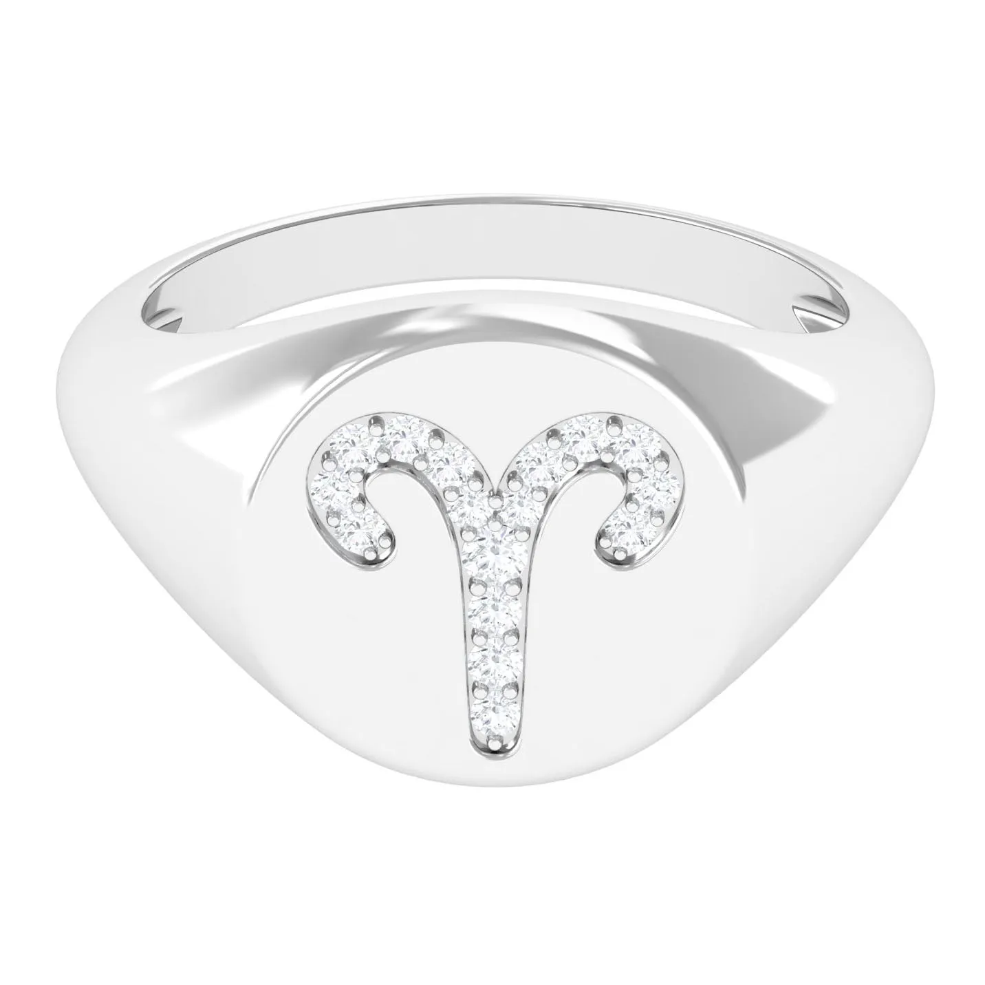 Cubic Zirconia Aries Zodiac Signet Ring