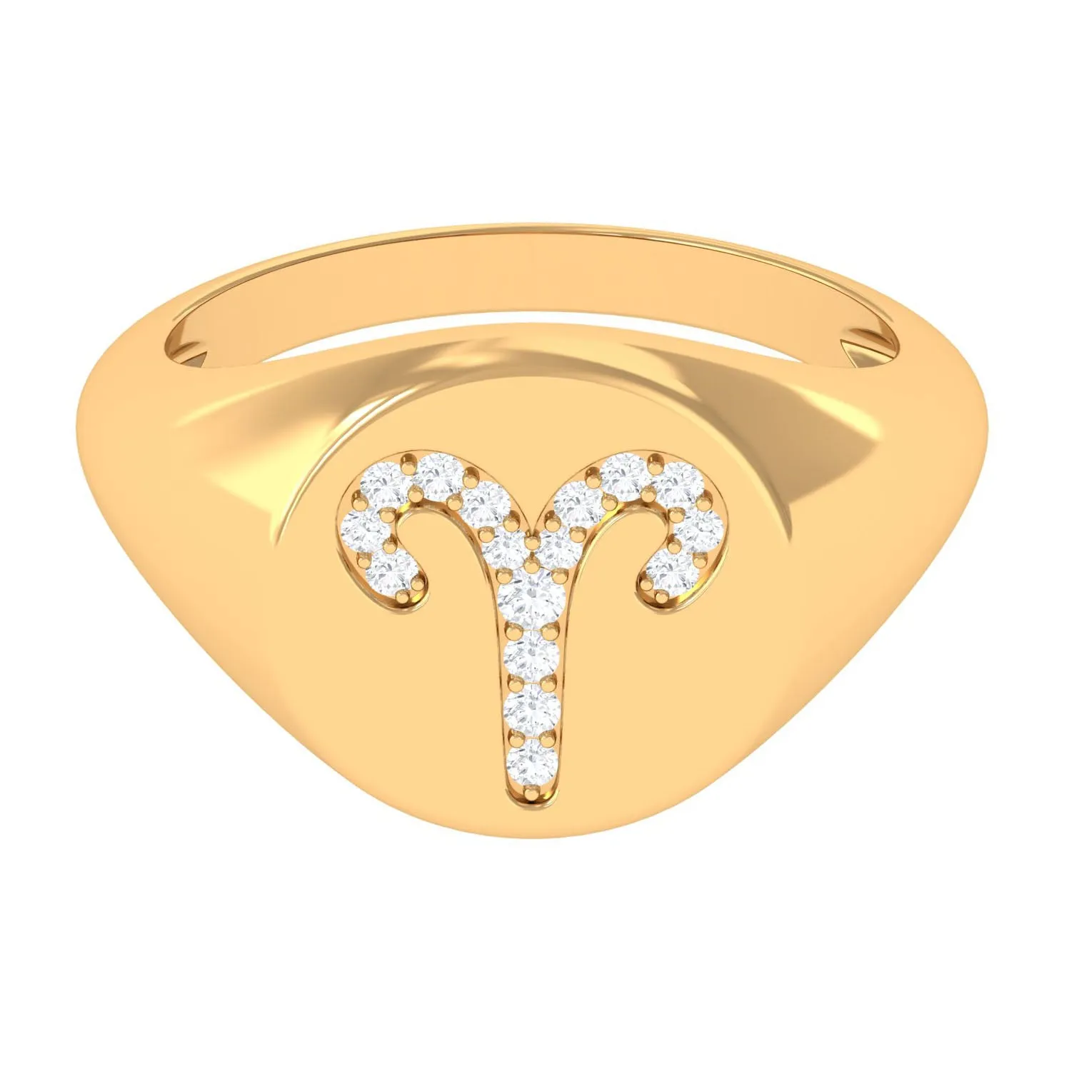Cubic Zirconia Aries Zodiac Signet Ring