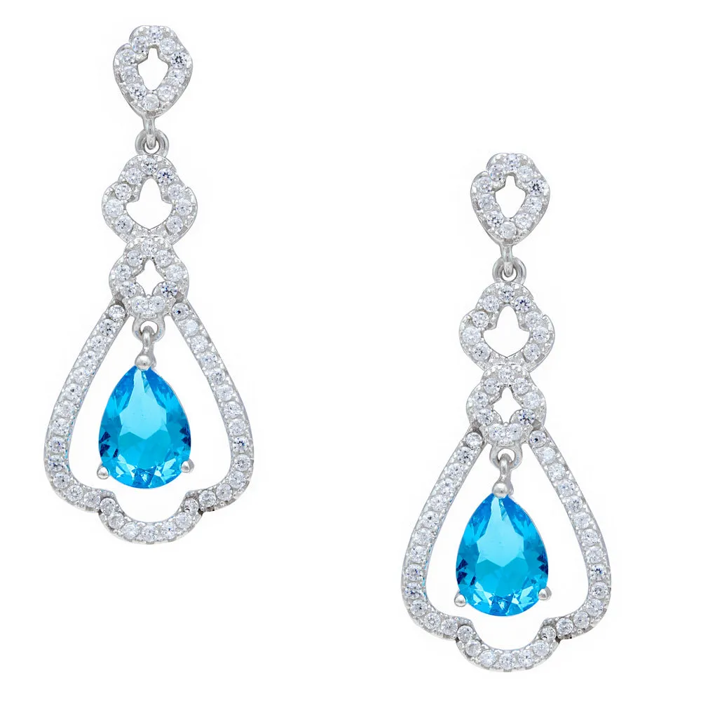 Dangling Drop CZ Earrings IJ15CSSER008