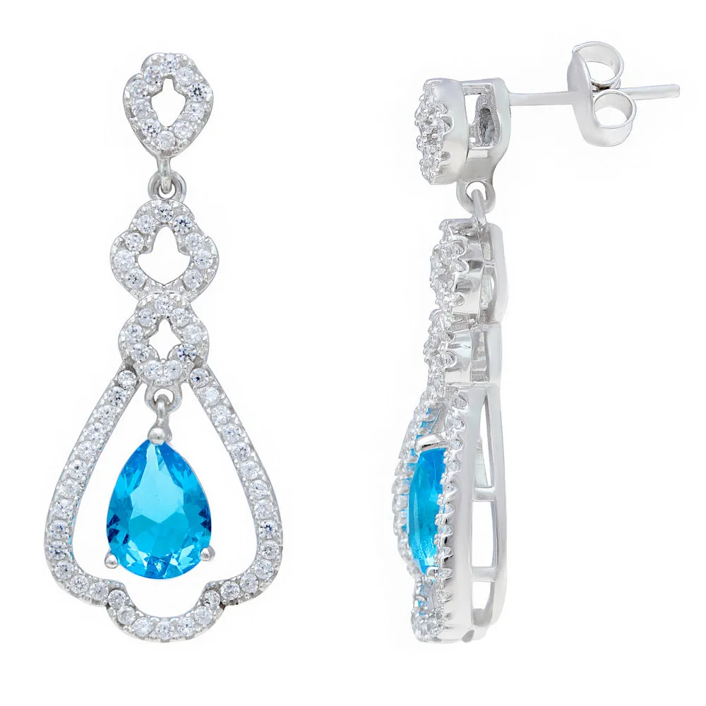 Dangling Drop CZ Earrings IJ15CSSER008