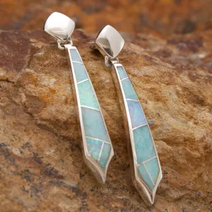 David Rosales Amazing Light Inlaid Sterling Silver Earrings