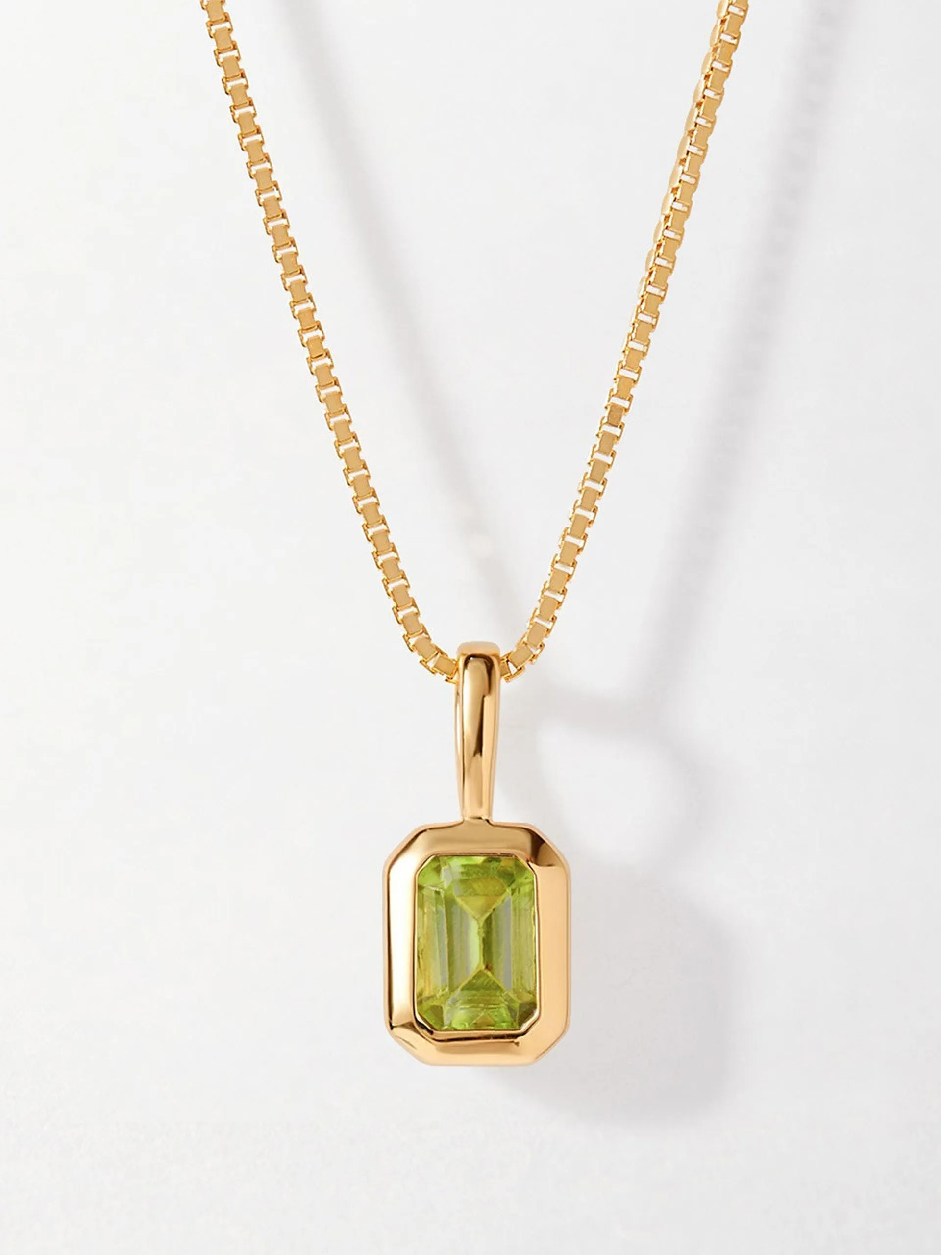 Deco peridot August birthstone necklace