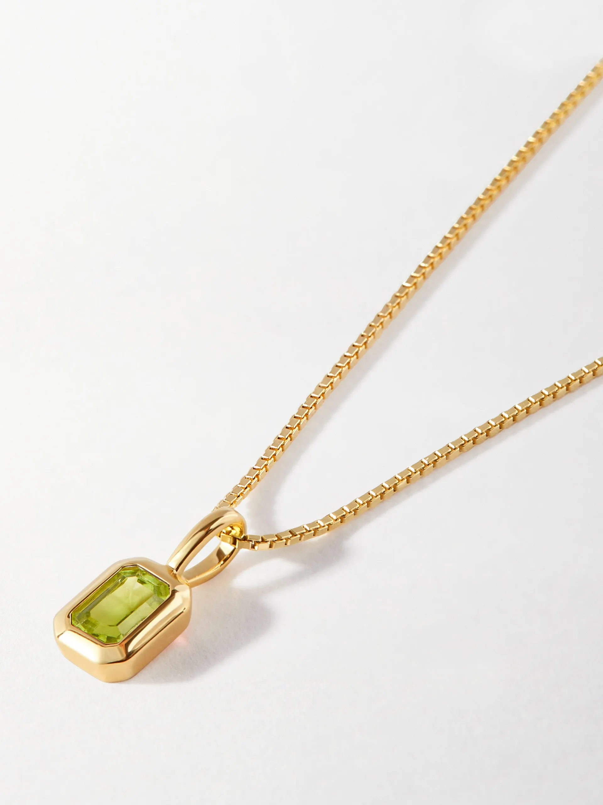 Deco peridot August birthstone necklace