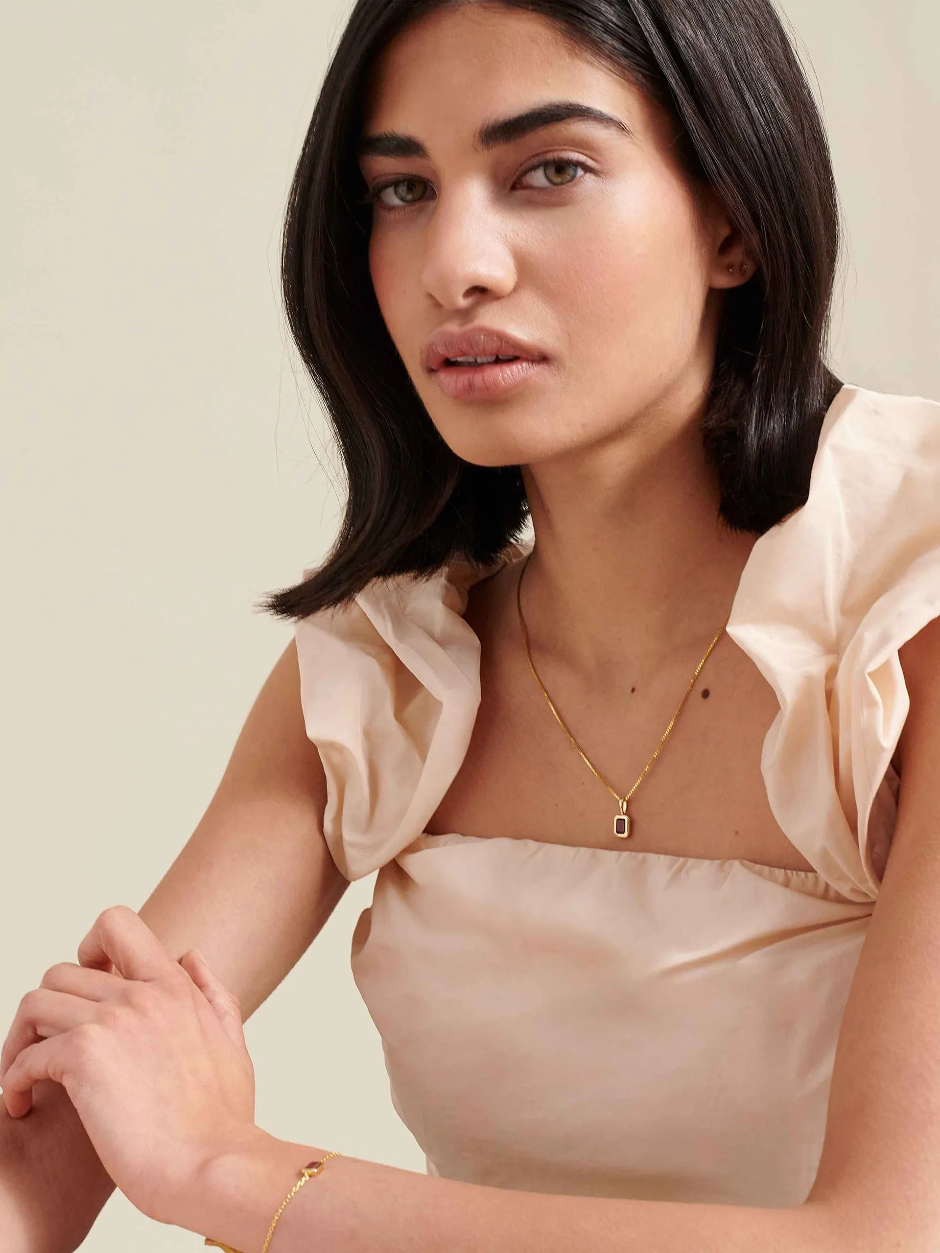Deco peridot August birthstone necklace