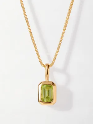 Deco peridot August birthstone necklace