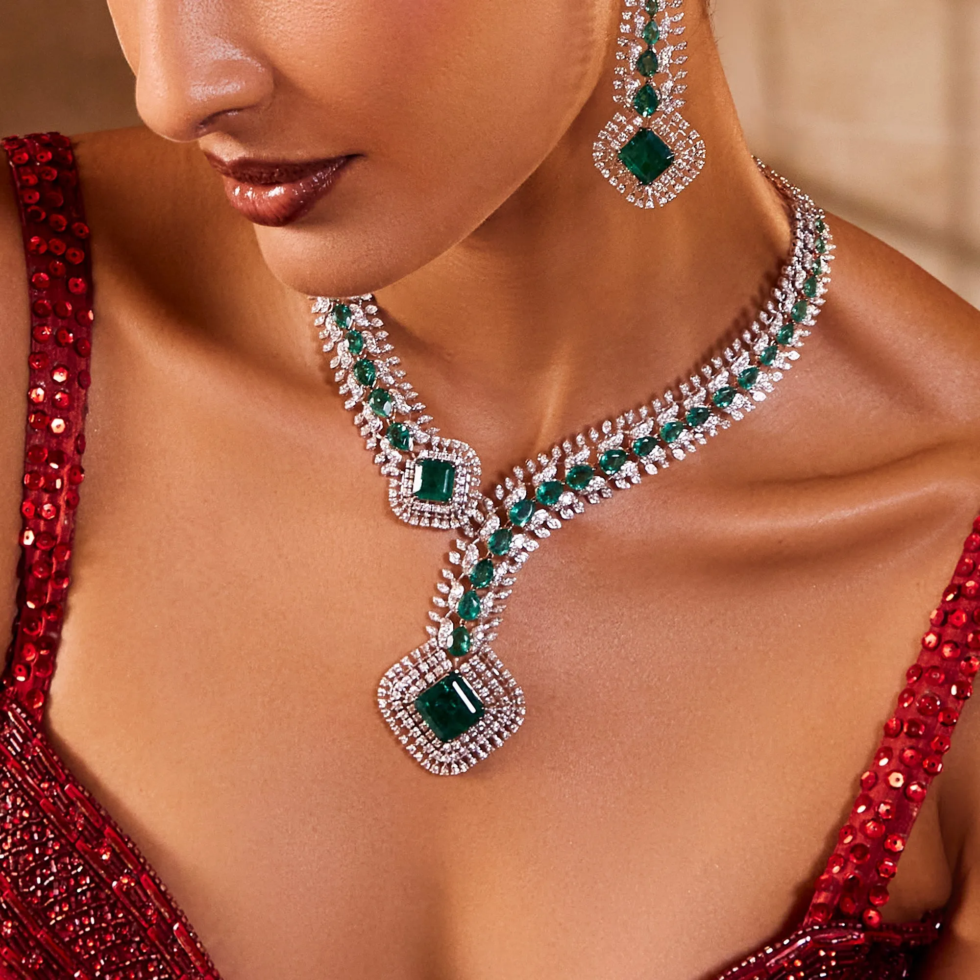 Diamond & Emerald Rhapsody Necklace