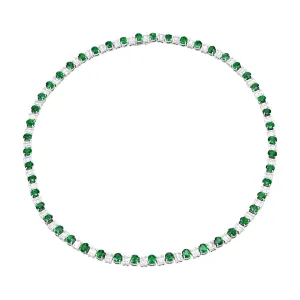 Diamond and emerald necklace (SKU N058)