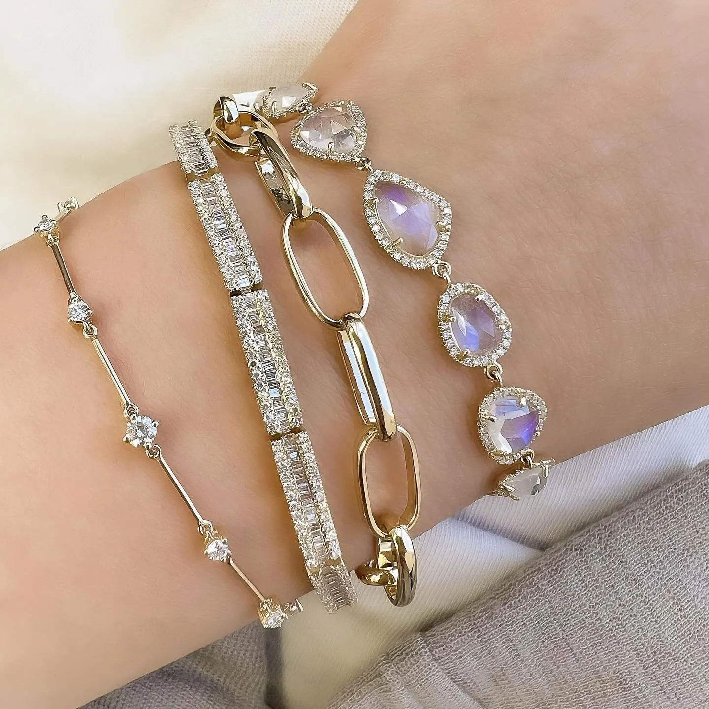 Diamond and Gold Bar Constellation Bracelet