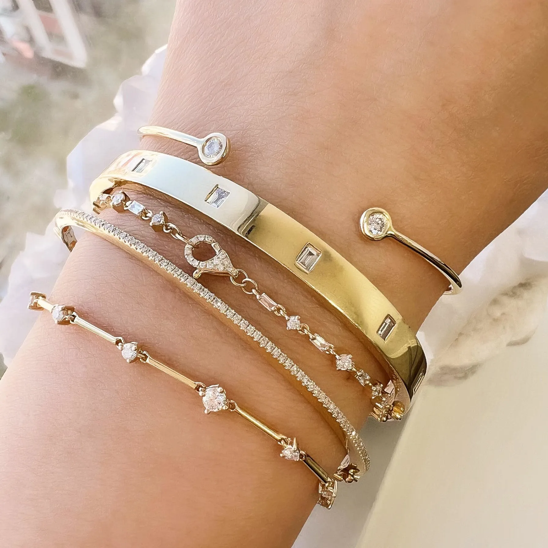 Diamond and Gold Bar Constellation Bracelet