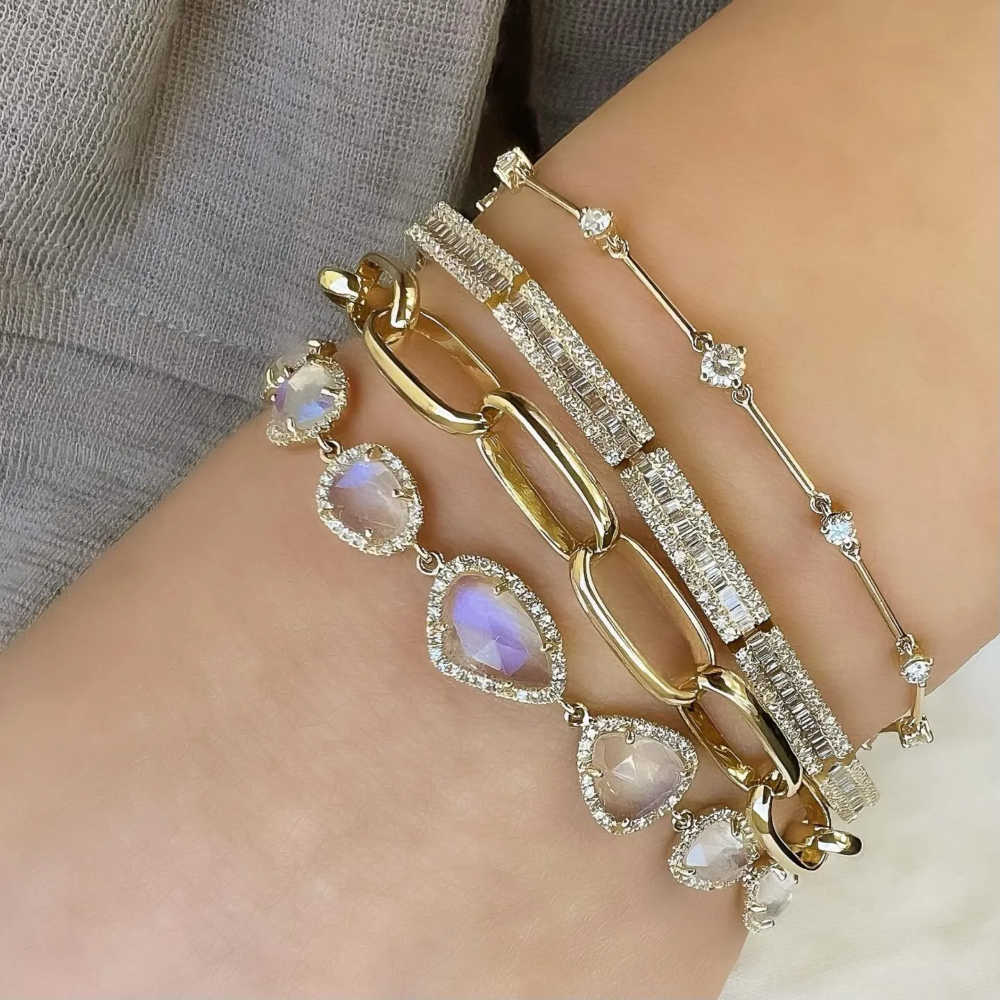Diamond and Gold Bar Constellation Bracelet
