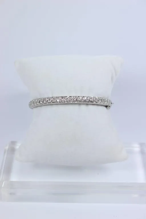 DIAMOND  Bangle Bracelet with 14 Karat White Gold