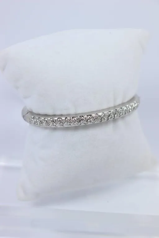 DIAMOND  Bangle Bracelet with 14 Karat White Gold