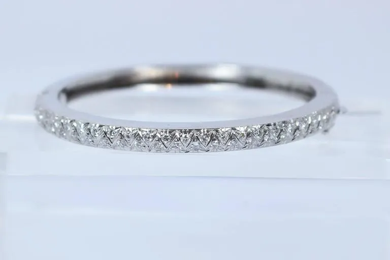 DIAMOND  Bangle Bracelet with 14 Karat White Gold
