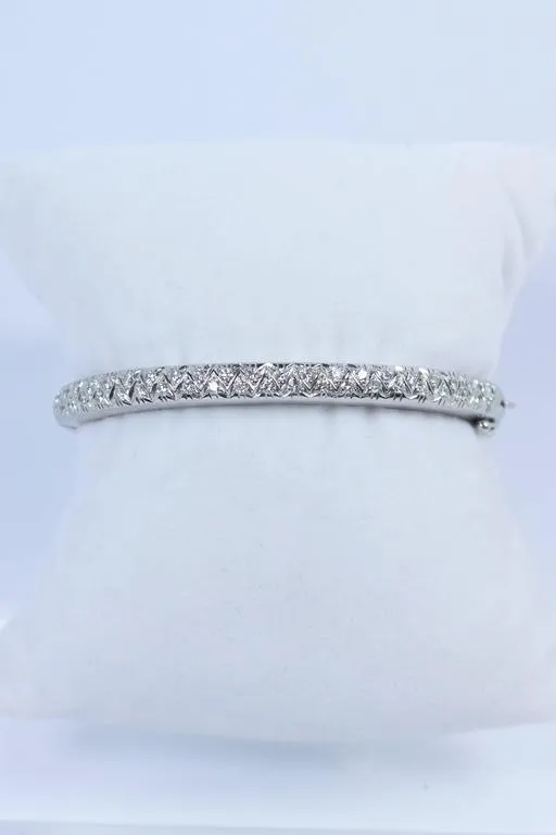DIAMOND  Bangle Bracelet with 14 Karat White Gold