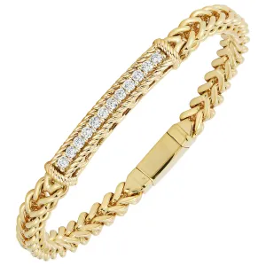 Diamond Bar Bracelet in 14K Yellow Gold