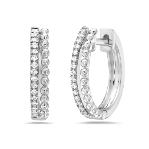 Diamond Beaded Huggie Earrings
