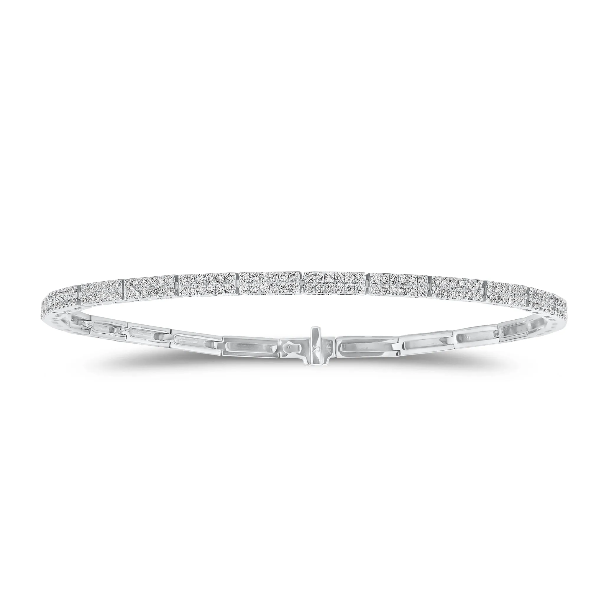 Diamond Double Row Structured Tennis Bracelet