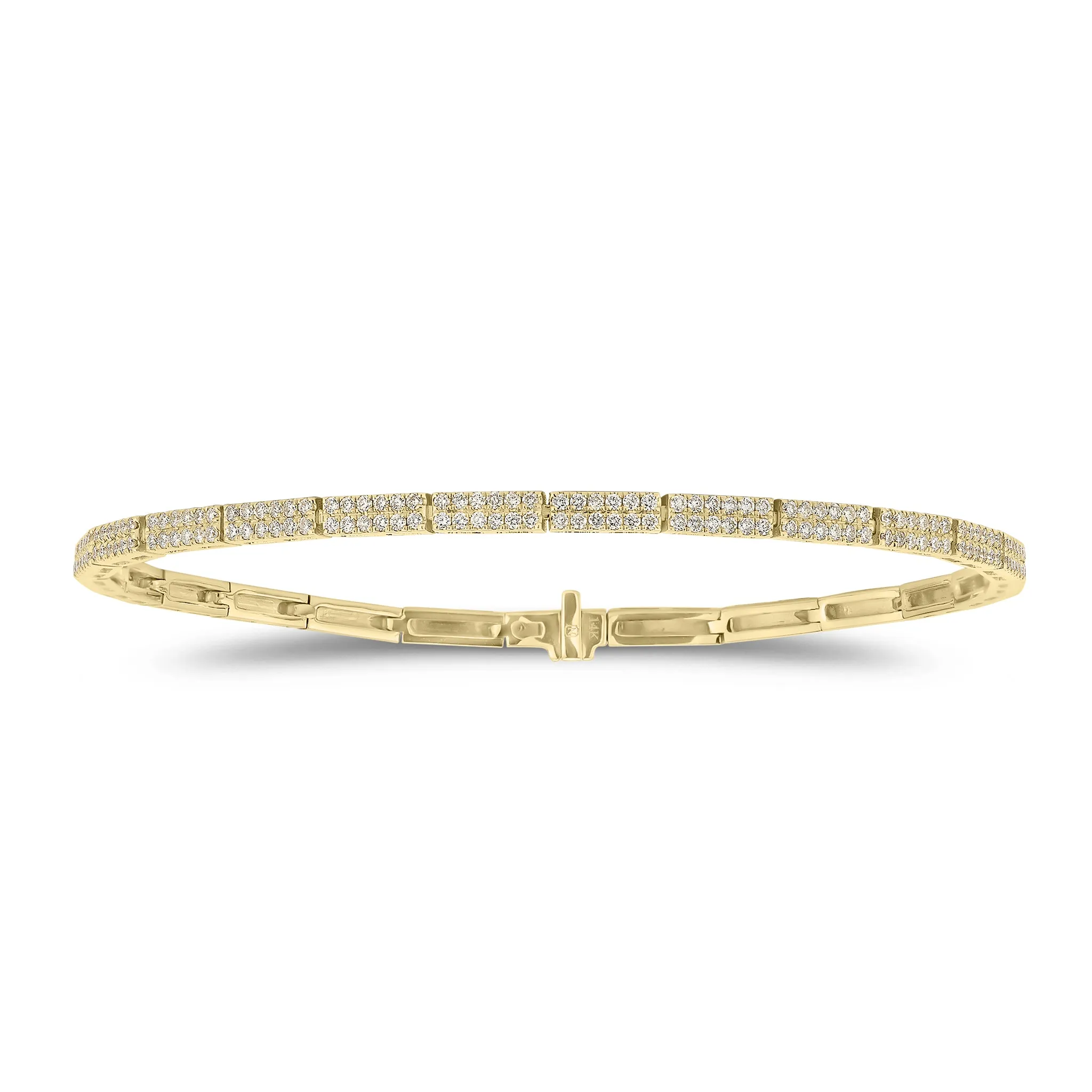 Diamond Double Row Structured Tennis Bracelet