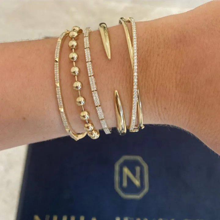 Diamond Double Row Structured Tennis Bracelet