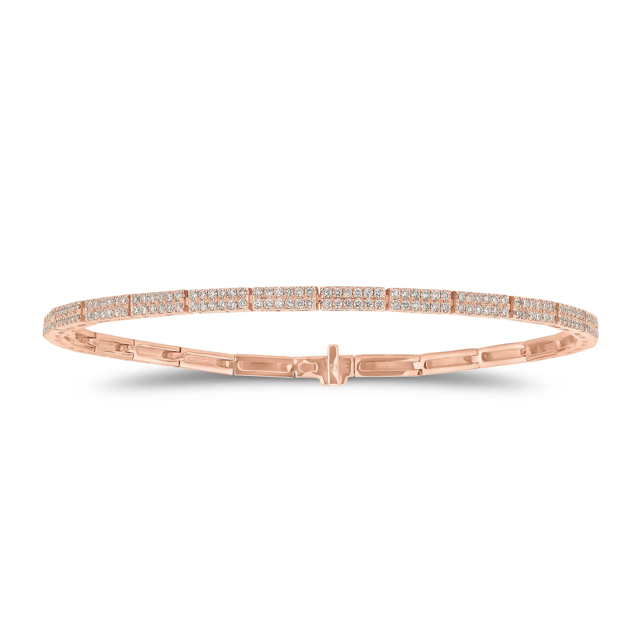 Diamond Double Row Structured Tennis Bracelet