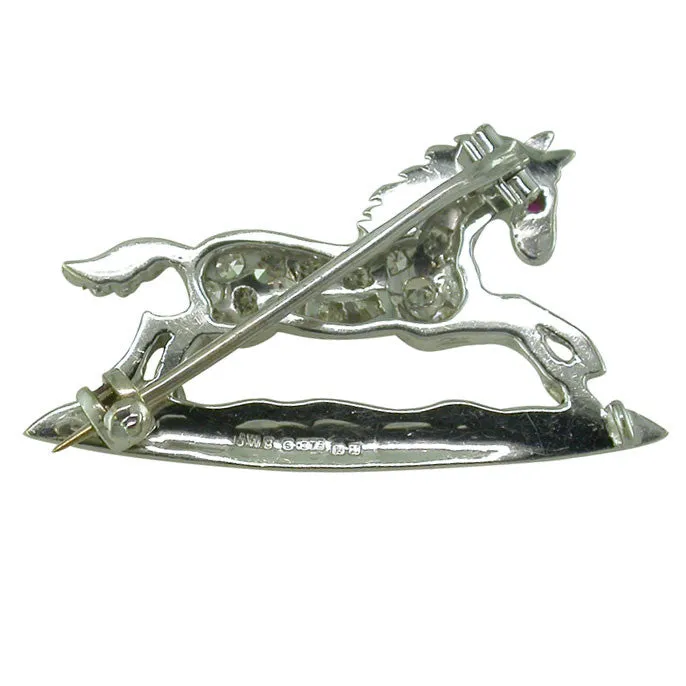 Diamond Horse Brooch