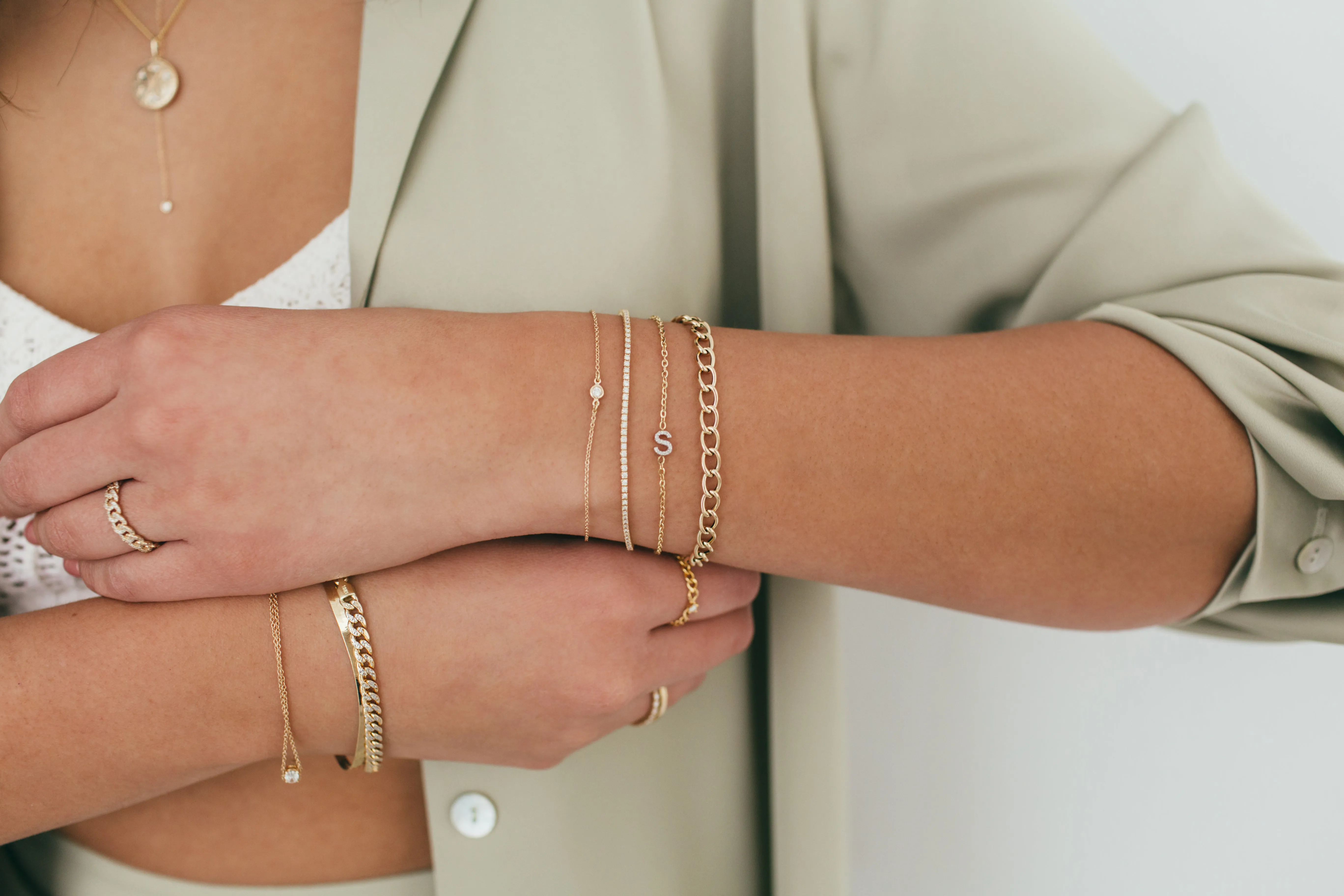 Diamond Initial Bracelet